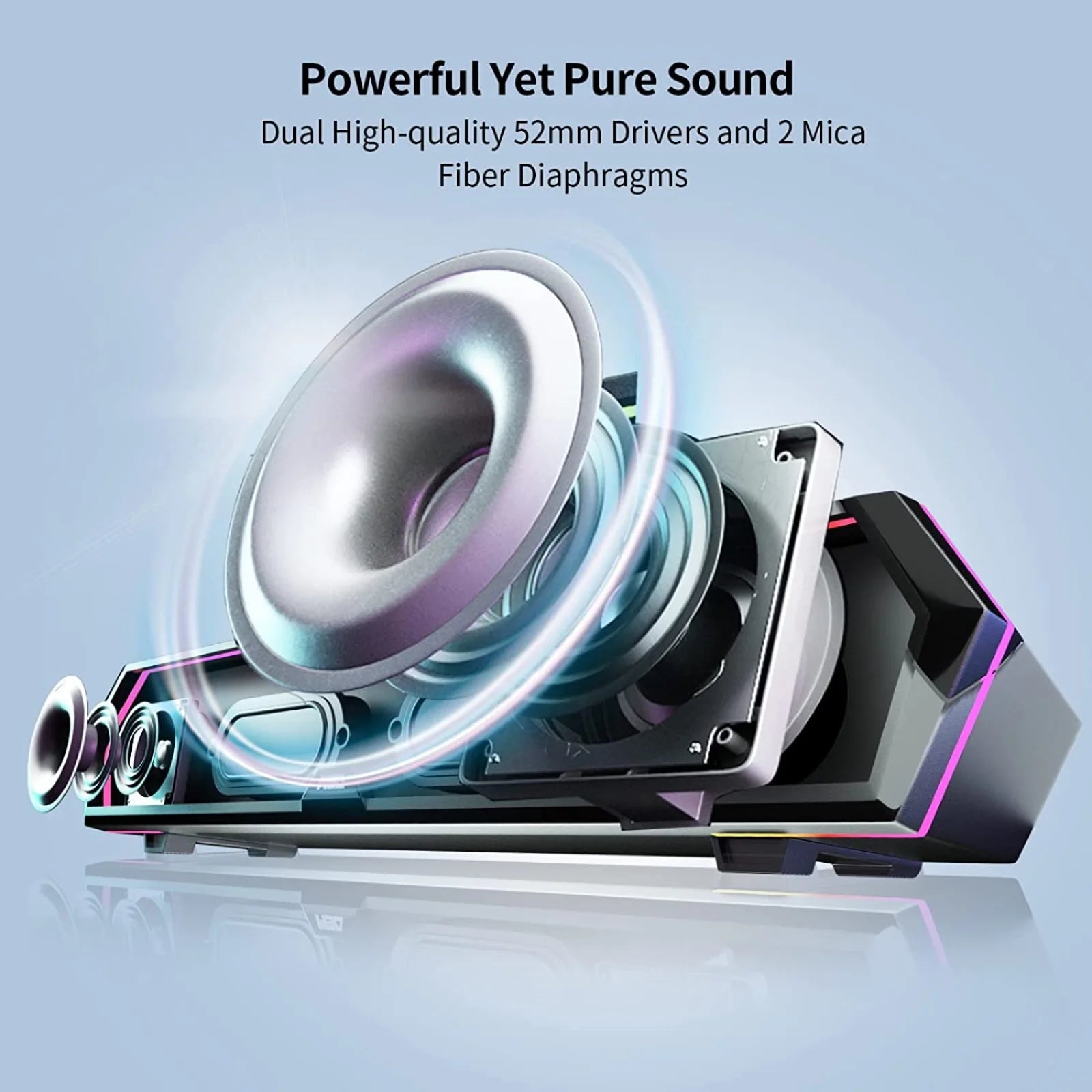 MG300 Bluetooth Tabletop Speaker with RGB Light Effects (Black)