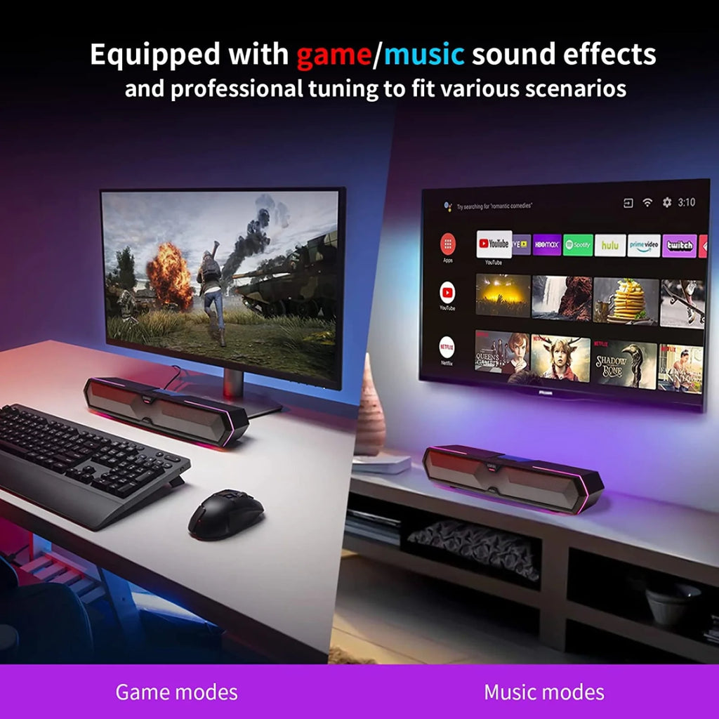 MG300 Bluetooth Tabletop Speaker with RGB Light Effects (Black)