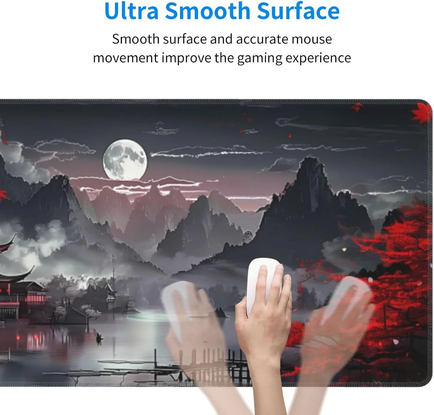 Extended Gaming Mouse Pad, Large Gaming Mouse Waterproof with Stitched Edges, Non-Slip Desktop Pad for Home and Office, Level up Your 31.5X11.8 Inch\U2026 (Japanese Style)