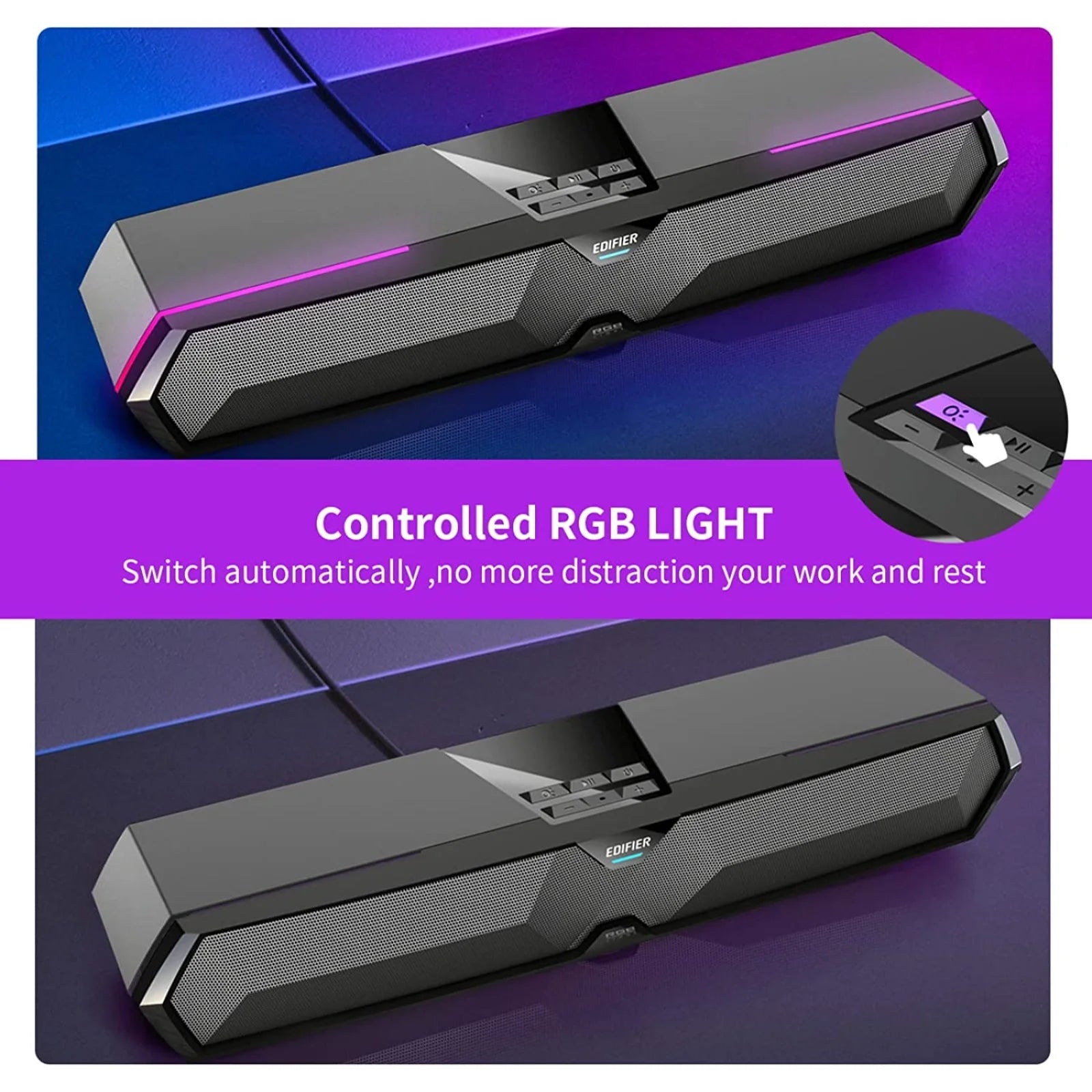 MG300 Bluetooth Tabletop Speaker with RGB Light Effects (Black)