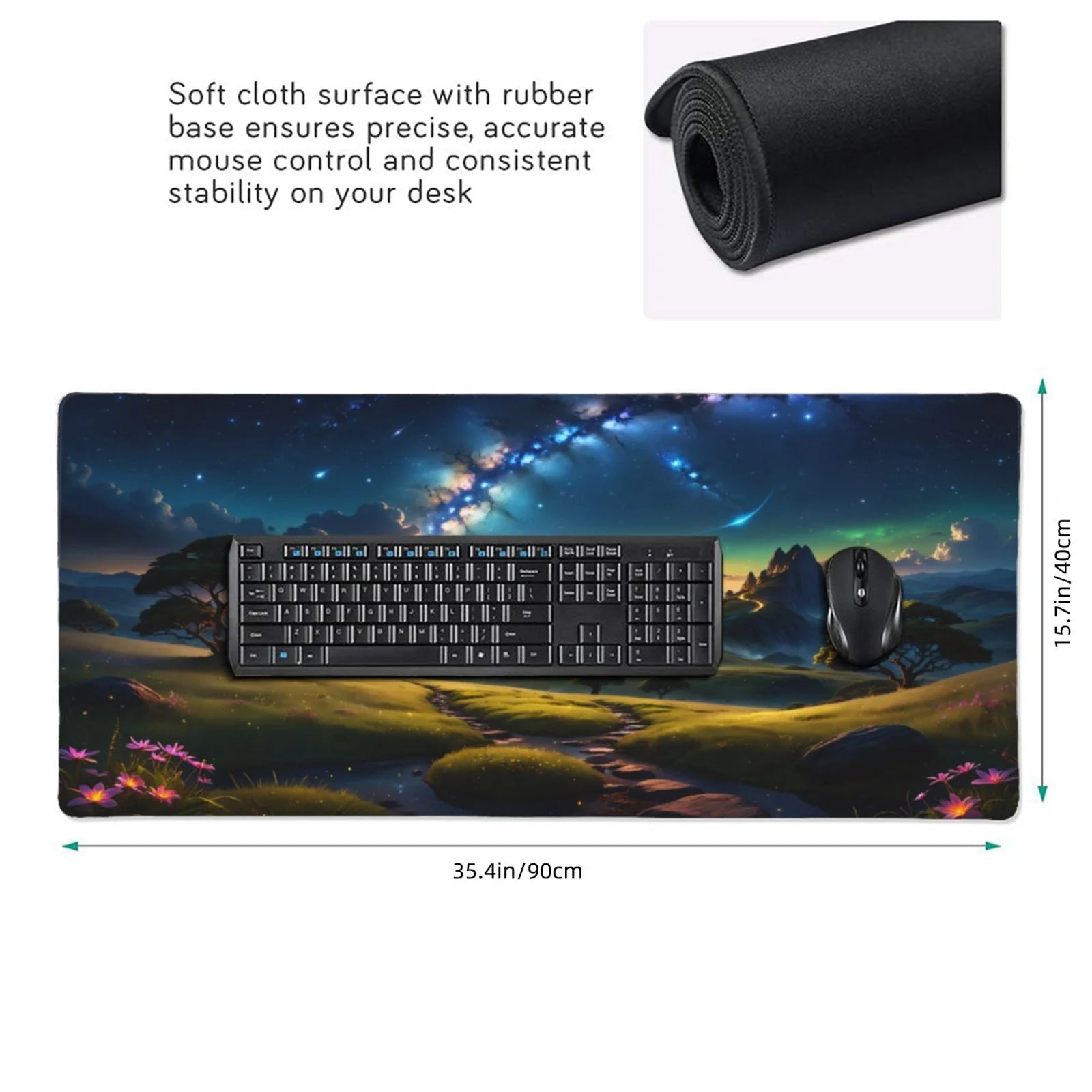 XXL Large Gaming Mouse Pad 35.4X15.7 Inch,Ergonomic Landscape Desk Mat