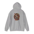 Imperial Dragon Hoodie — Crimson Gold Japanese Dragon Graphic Sweatshirt | Back Print
