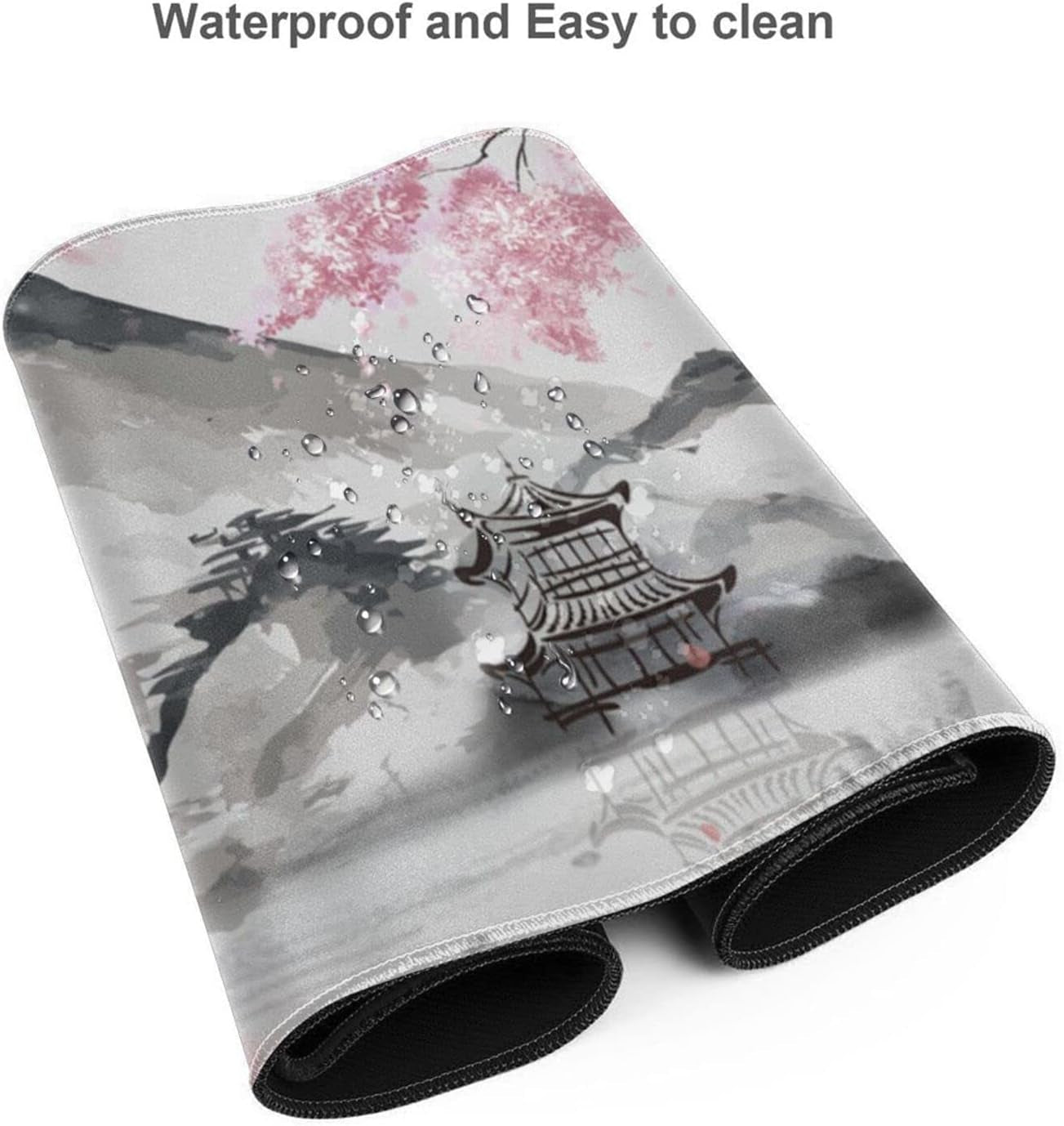 Japanese Mouse Pad Cherry Blossom Gaming Mouse Pad Sakura Extended XL Mousepad Non Slip Stitched Edges Office Desk Pad 31.5 X 11.8 Inch