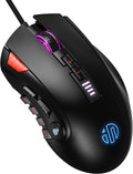 Wired RGB Gaming Mouse, High Performance USB Ergonomic Computer Mouse, 12 Programmable Buttons, 5000 DPI Optical, Chroma LED Backlight, Adjustable Weight MMO Gamer Mice for PC Desktop