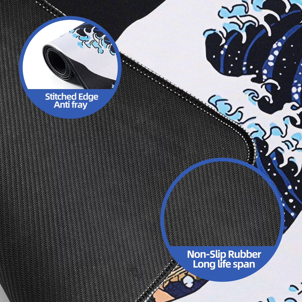 Gaming Mouse Pad,Mouse Pad 31.5X11.8Inch Large Extended Computer Mouse Mat Keyboard Full Desk Mousepad for Gaming, Office, Wave of Kanagawa