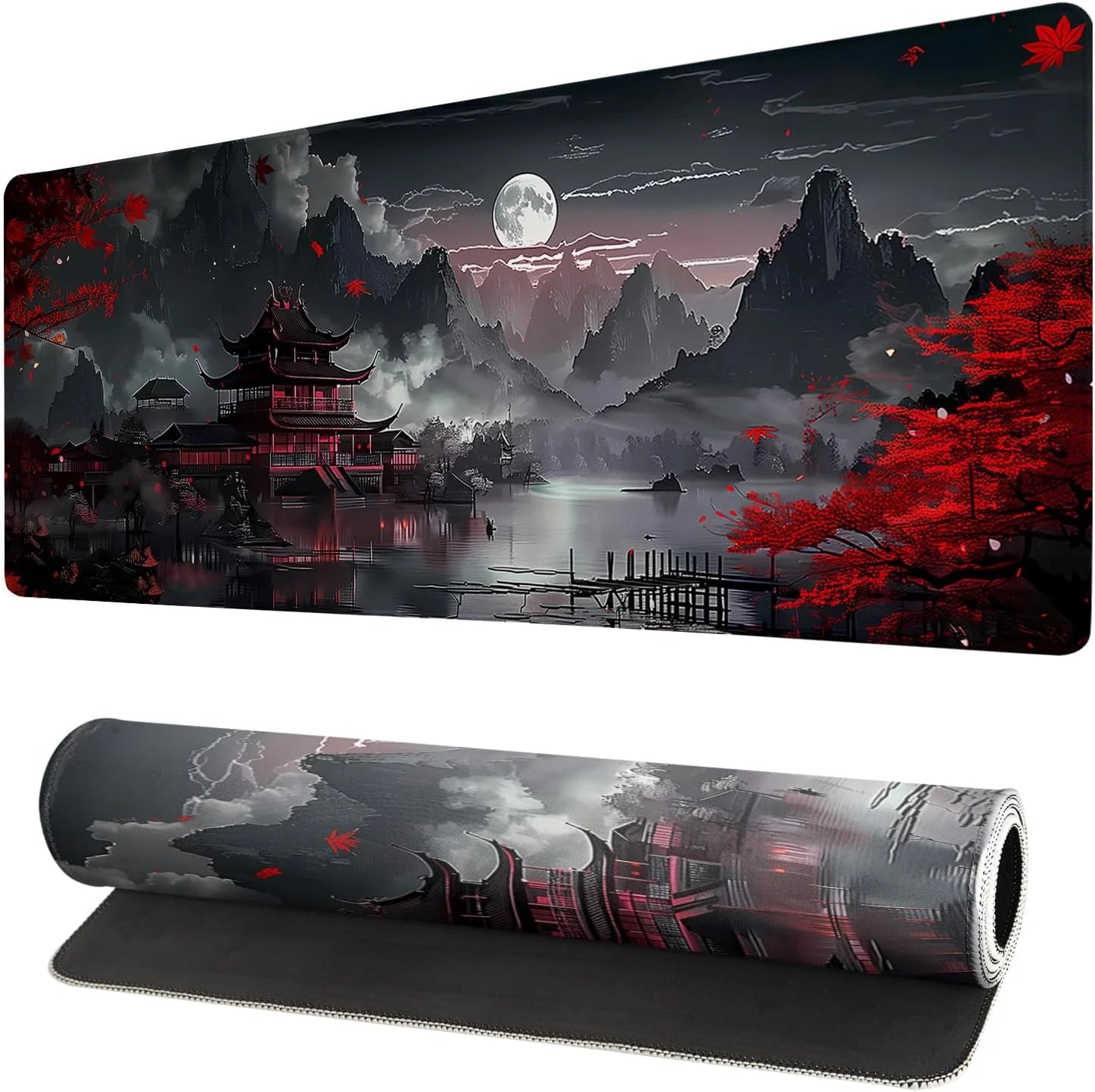 Extended Gaming Mouse Pad, Large Gaming Mouse Waterproof with Stitched Edges, Non-Slip Desktop Pad for Home and Office, Level up Your 31.5X11.8 Inch\U2026 (Japanese Style)