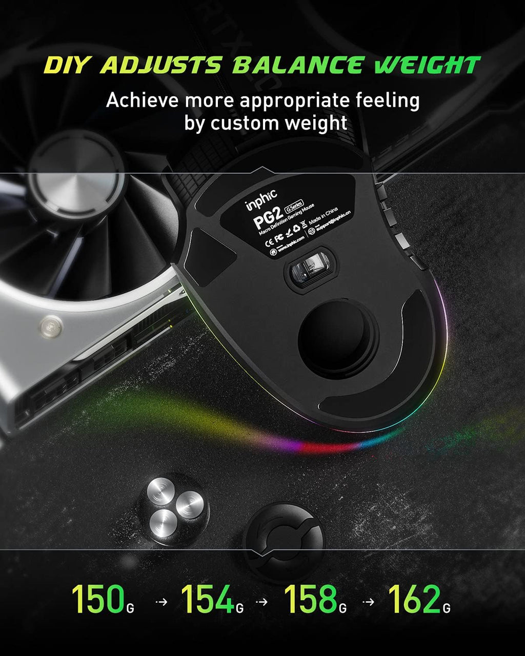 Wired RGB Gaming Mouse, High Performance USB Ergonomic Computer Mouse, 12 Programmable Buttons, 5000 DPI Optical, Chroma LED Backlight, Adjustable Weight MMO Gamer Mice for PC Desktop