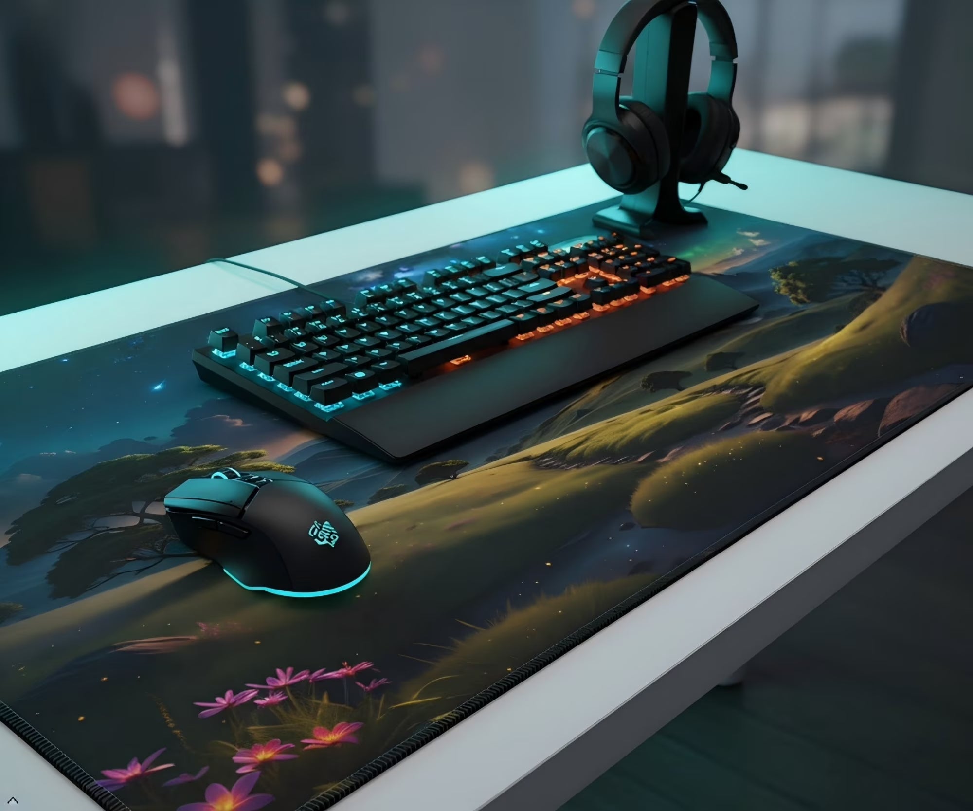 XXL Large Gaming Mouse Pad 35.4X15.7 Inch,Ergonomic Landscape Desk Mat
