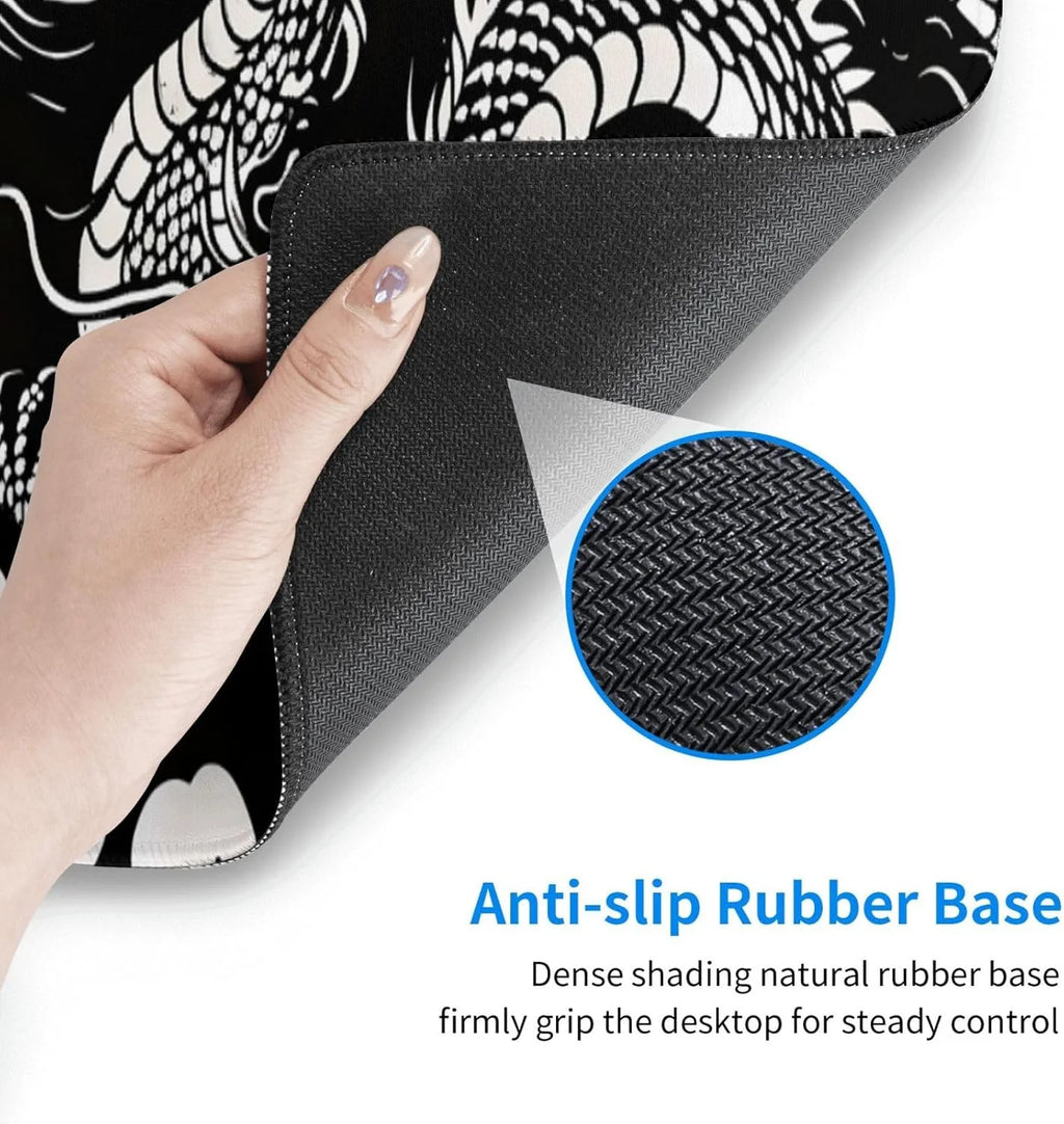 Gaming Mouse Pad Desk Pad,Extended Big Mouse Pad,31.5X11.8 Inch Long Computer Keyboard Mouse Mat Mousepad with 3Mm Non-Slip Base and Stitched Edge for Gaming and Office\U2026 (Loong)