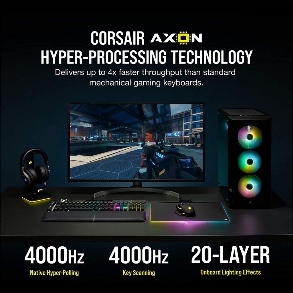 Icue Nexus Companion Touch Screen – 5” Diagonal Screen – 6 Programmable Virtual Macro Buttons + K100 RGB Mechanical Gaming Keyboard - Cherry MX Speed RGB Silver Keyswitches