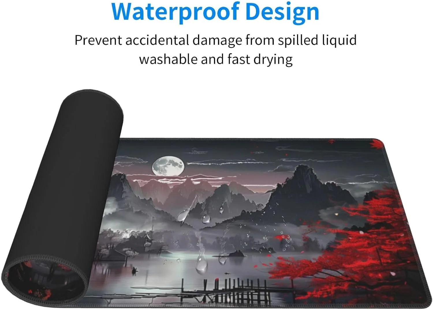 Extended Gaming Mouse Pad, Large Gaming Mouse Waterproof with Stitched Edges, Non-Slip Desktop Pad for Home and Office, Level up Your 31.5X11.8 Inch\U2026 (Japanese Style)